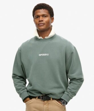 Sudadera holgada con gráfico de micrologotipo