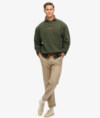 Sudadera holgada con gráfico de micrologotipo