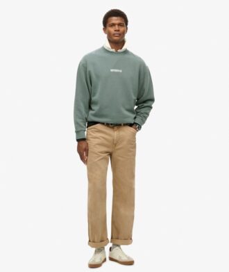 Sudadera holgada con gráfico de micrologotipo