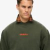 Sudadera holgada con gráfico de micrologotipo