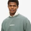 Sudadera holgada con gráfico de micrologotipo