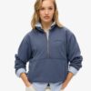 Sudadera oversize con media cremallera y logotipo Essential