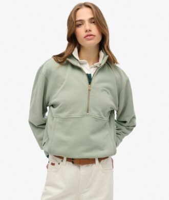Sudadera oversize con media cremallera y logotipo Essential