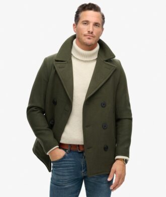 The Merchant Store – Abrigo marinero de mezcla de lana
