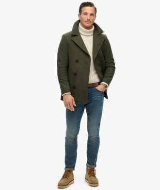 The Merchant Store – Abrigo marinero de mezcla de lana
