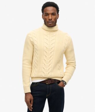 The Merchant Store – Jersey de cuello alto con trenzado