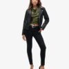 Top con cuello halter y volantes de lentejuelas