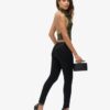 Top con cuello halter y volantes de lentejuelas