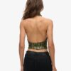 Top con cuello halter y volantes de lentejuelas