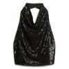 Top con cuello vuelto y tirantes con lentejuelas