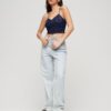 Top corsé con bordado floral Top corsé con bordado floral