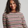 Top corto de manga larga con rayas Vintage de Organic Cotton