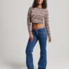 Top corto de manga larga con rayas Vintage de Organic Cotton