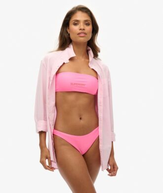 Top de bikini bandeau con logotipo