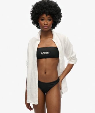 Top de bikini bandeau con logotipo