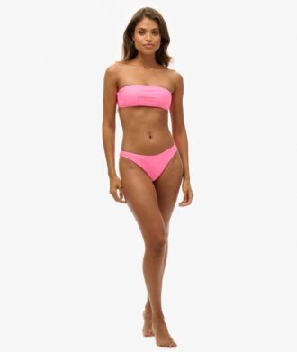 Top de bikini bandeau con logotipo