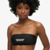 Top de bikini bandeau con logotipo