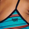 Top de bikini reciclado a rayas