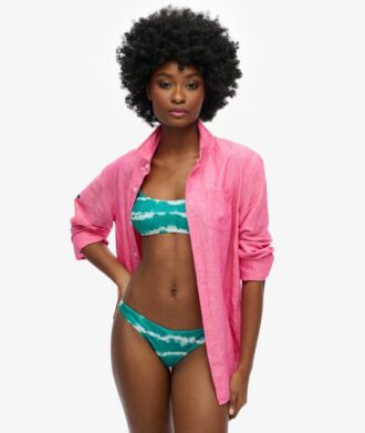 Top de bikini reciclado con estampado tie-dye