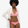 Top de bikini triangular a rayas