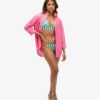Top de bikini triangular a rayas