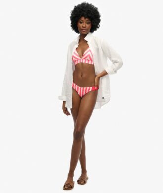 Top de bikini triangular a rayas