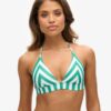 Top de bikini triangular a rayas