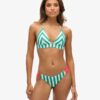 Top de bikini triangular a rayas