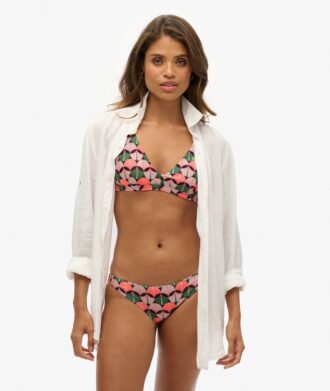 Top de bikini triangular con espalda cruzada