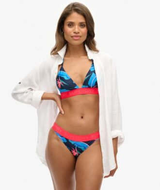 Top de bikini triangular con logotipo