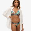 Top de bikini triangular con logotipo