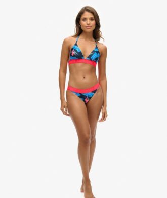Top de bikini triangular con logotipo