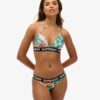 Top de bikini triangular con logotipo