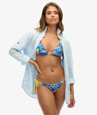Top de bikini triangular con tiras