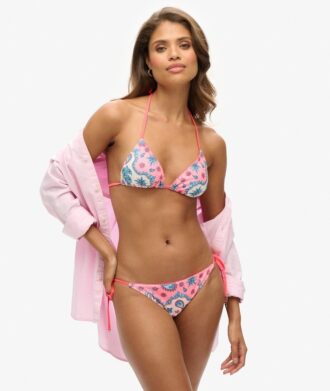 Top de bikini triangular con tiras