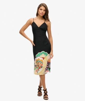 Vestido camisero midi estampado