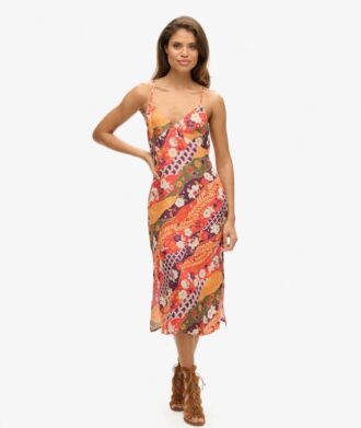 Vestido camisero midi estampado