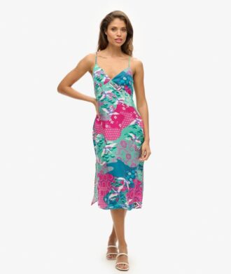 Vestido camisero midi estampado