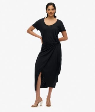 Vestido cruzado midi de hilo irregular