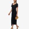 Vestido cruzado midi de hilo irregular Vestido cruzado midi de hilo irregular