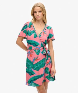 Vestido cruzado mini estampado