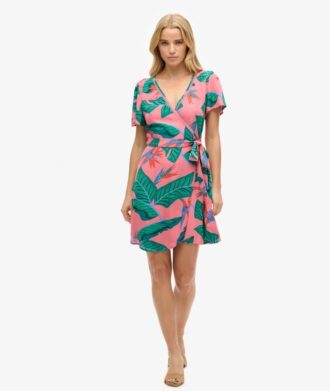 Vestido cruzado mini estampado