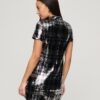 Vestido de camiseta de cuello alto con lentejuelas