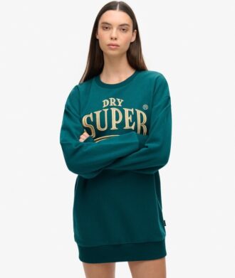 Vestido de chándal con logotipo metálico de lujo