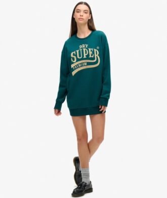 Vestido de chándal con logotipo metálico de lujo