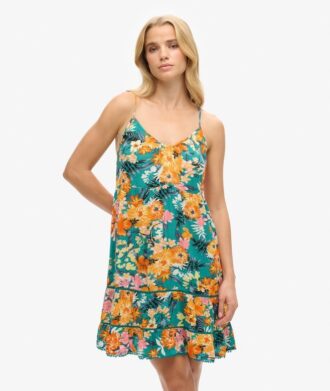Vestido de playa mini con tirantes