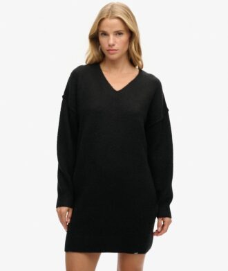 Vestido de punto con cuello en V