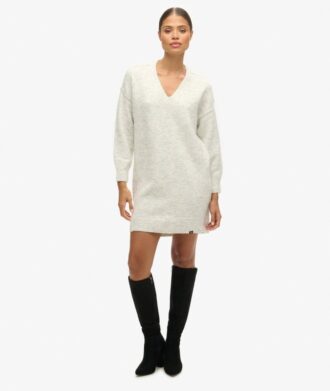 Vestido de punto con cuello en V