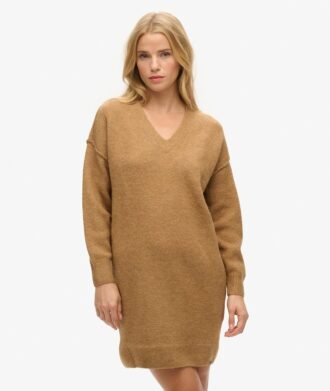 Vestido de punto con cuello en V