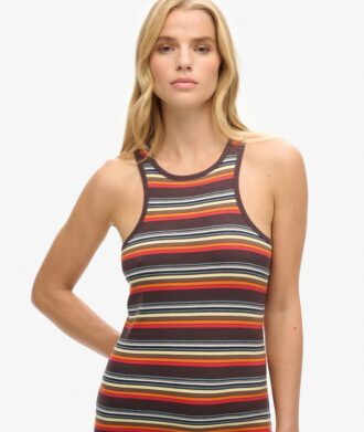 Vestido de rayas Vintage estilo ciclista